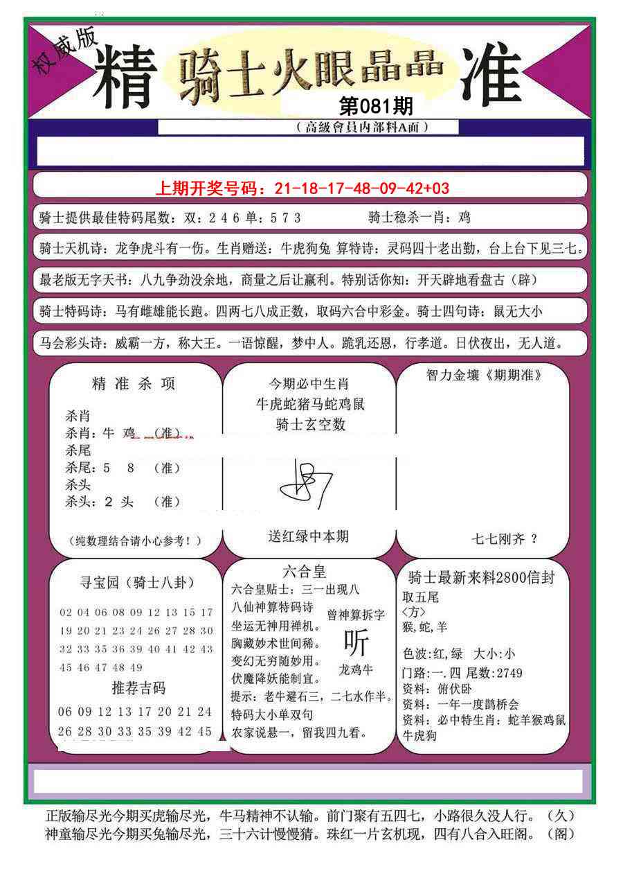 081期骑士火眼晶晶（正）[图]